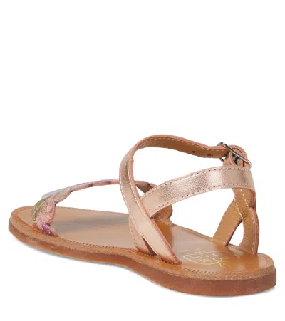 Pom D'api Plagette Ferns Glitter Leather Sandals In Multi