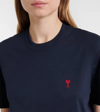 Ami Alexandre Mattiussi Ami De Caur Cotton Jersey T-shirt In Black