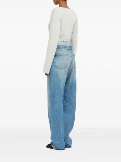 Mm6 Maison Margiela Light Blue Cotton Straight-leg Jeans In Blue