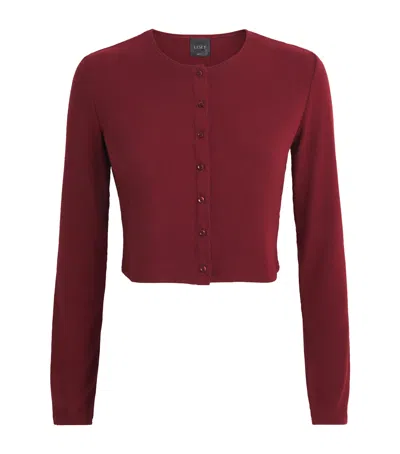Leset Jersey Lauren Ii Cropped Cardigan In Burgundy