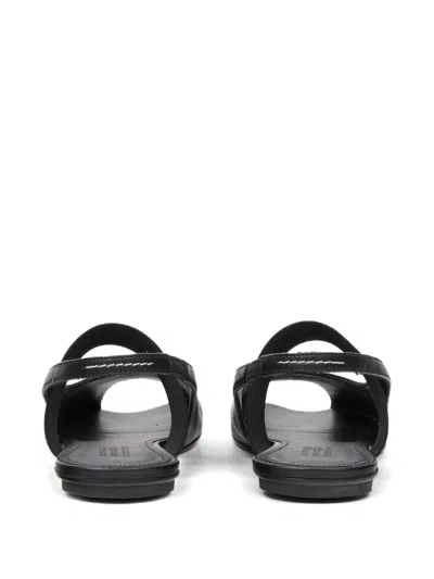 Mm6 Maison Margiela Logo Detailed Open-toe Slingback Sandals In Black