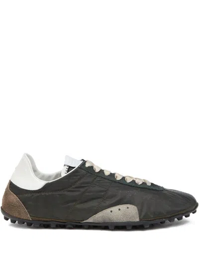 Maison Margiela Sneakers Sprinters In Suede And Leather With Vintage Finish In Black