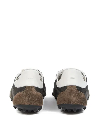 Maison Margiela Sneakers Sprinters In Suede And Leather With Vintage Finish In Black