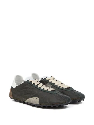 Maison Margiela Sneakers Sprinters In Suede And Leather With Vintage Finish In Black