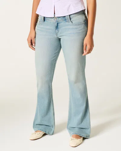 Hollister Low-rise Light Wash Bootcut Jeans In White
