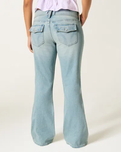 Hollister Low-rise Light Wash Bootcut Jeans In White
