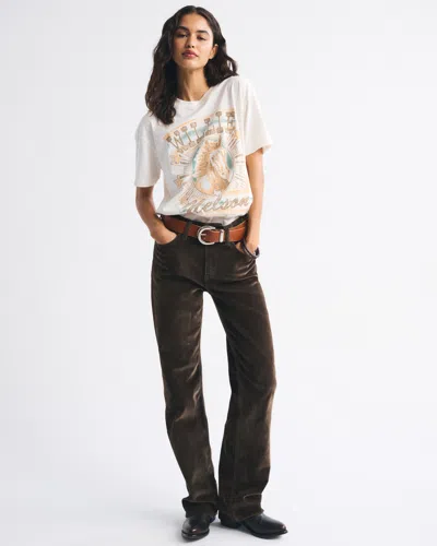 Abercrombie & Fitch Oversized Willie Nelson Graphic Tee In White