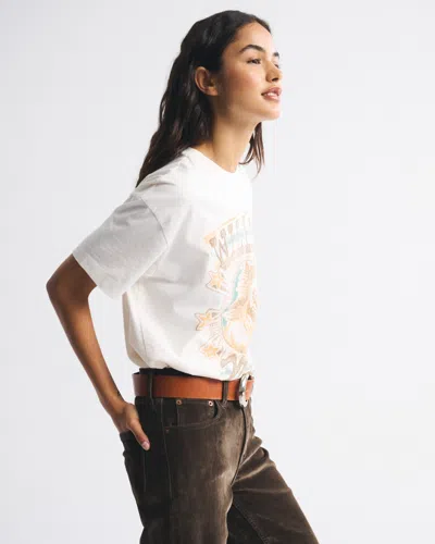Abercrombie & Fitch Oversized Willie Nelson Graphic Tee In White