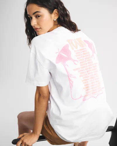 Abercrombie & Fitch Oversized Fleetwood Mac Graphic Tee In White