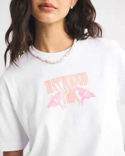 Abercrombie & Fitch Oversized Fleetwood Mac Graphic Tee In White