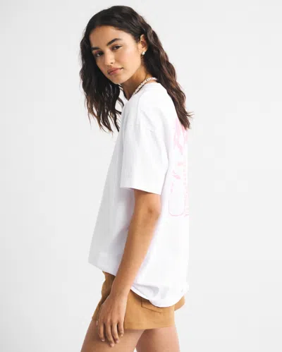 Abercrombie & Fitch Oversized Fleetwood Mac Graphic Tee In White