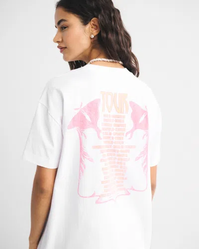 Abercrombie & Fitch Oversized Fleetwood Mac Graphic Tee In White