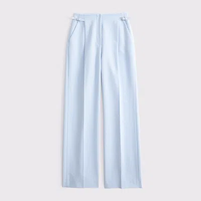 Abercrombie & Fitch Curve Love A&f Sloane Tailored Wide Leg Pant In Blue