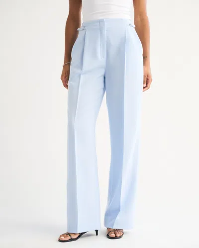 Abercrombie & Fitch Curve Love A&f Sloane Tailored Wide Leg Pant In Blue
