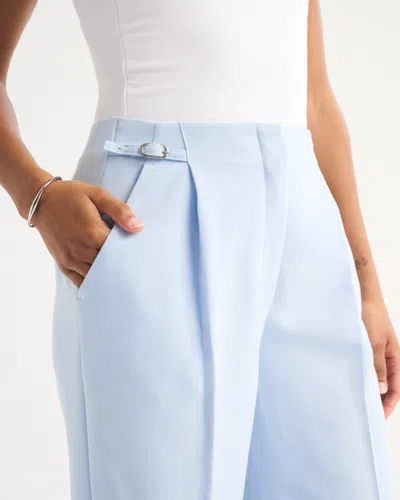 Abercrombie & Fitch Curve Love A&f Sloane Tailored Wide Leg Pant In Blue