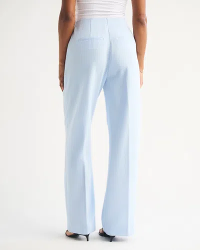 Abercrombie & Fitch Curve Love A&f Sloane Tailored Wide Leg Pant In Blue