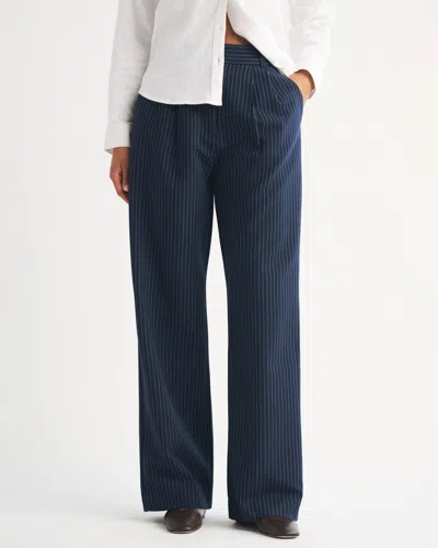 Abercrombie & Fitch Curve Love A&f Sloane Tailored Wide Leg Pant In Brown