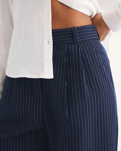 Abercrombie & Fitch Curve Love A&f Sloane Tailored Wide Leg Pant In Brown