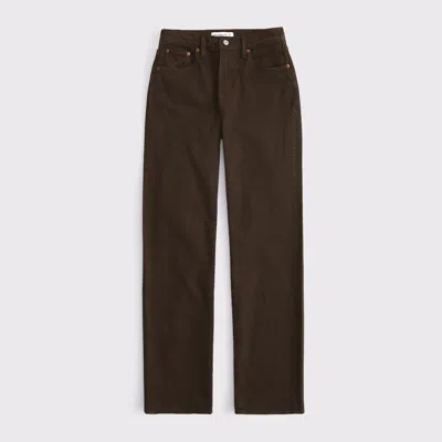 Abercrombie & Fitch Curve Love High Rise 90s Relaxed Jean In Brown