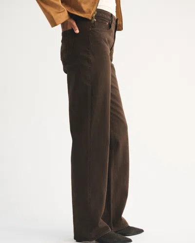 Abercrombie & Fitch Curve Love High Rise 90s Relaxed Jean In Brown