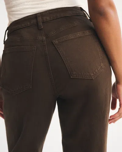 Abercrombie & Fitch Curve Love High Rise 90s Relaxed Jean In Brown