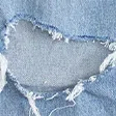 Abercrombie & Fitch Curve Love High Rise 90s Relaxed Cuffed Hem Jean In Blue