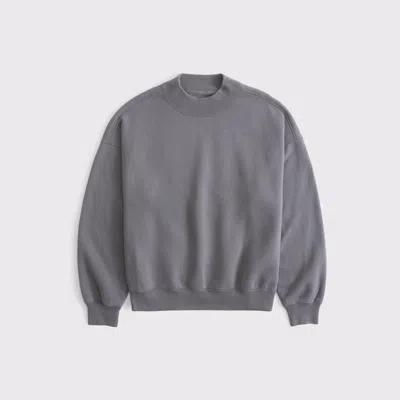 Abercrombie & Fitch Sunday Mockneck Crew In Gray