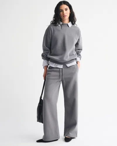 Abercrombie & Fitch Sunday Mockneck Crew In Gray