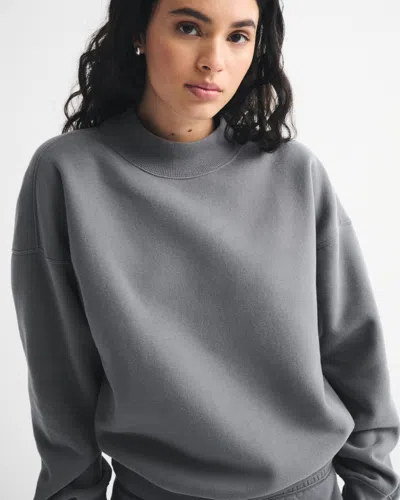 Abercrombie & Fitch Sunday Mockneck Crew In Gray
