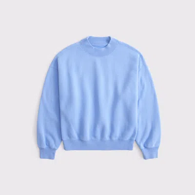 Abercrombie & Fitch Sunday Mockneck Crew In Blue