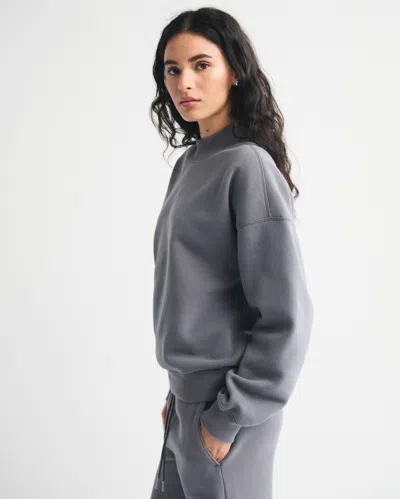 Abercrombie & Fitch Sunday Mockneck Crew In Gray