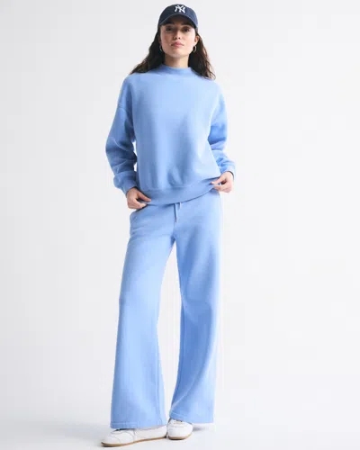 Abercrombie & Fitch Sunday Mockneck Crew In Blue