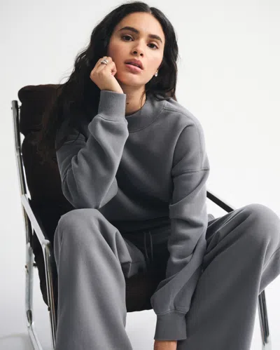 Abercrombie & Fitch Sunday Mockneck Crew In Gray