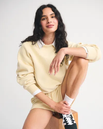 Abercrombie & Fitch Sunday Mockneck Crew In Neutral