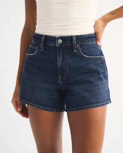 Abercrombie & Fitch Curve Love Mid Rise A-line Short In Black