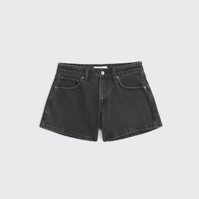 Abercrombie & Fitch Curve Love Mid Rise A-line Short In Black