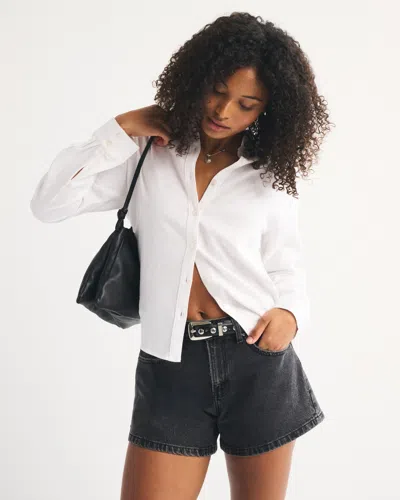 Abercrombie & Fitch Curve Love Mid Rise A-line Short In Black