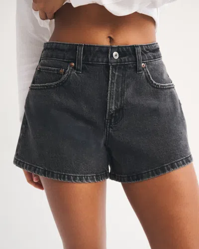 Abercrombie & Fitch Curve Love Mid Rise A-line Short In Black