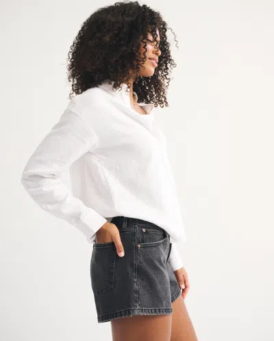 Abercrombie & Fitch Curve Love Mid Rise A-line Short In Black