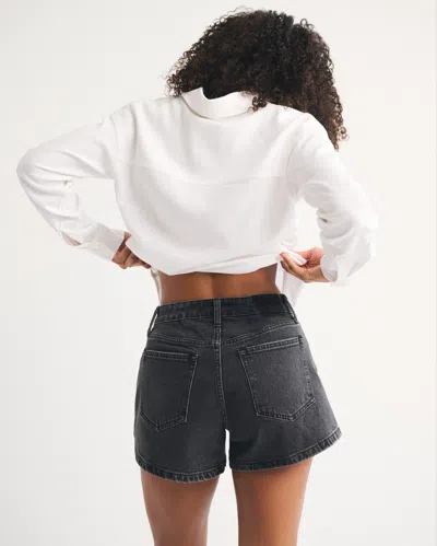 Abercrombie & Fitch Curve Love Mid Rise A-line Short In Black