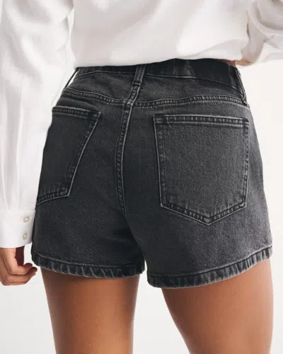 Abercrombie & Fitch Curve Love Mid Rise A-line Short In Black