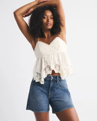 Abercrombie & Fitch Curve Love High Rise Dad Short In Brown