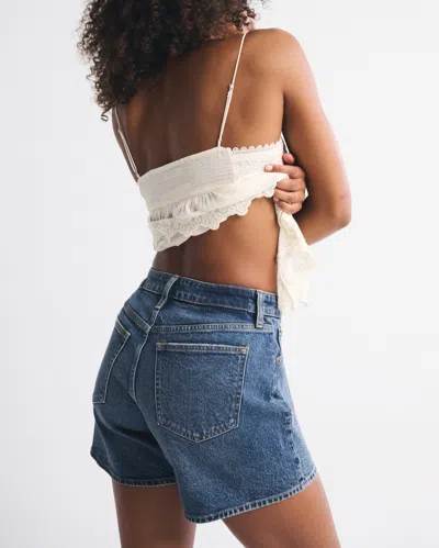 Abercrombie & Fitch Curve Love High Rise Dad Short In Brown