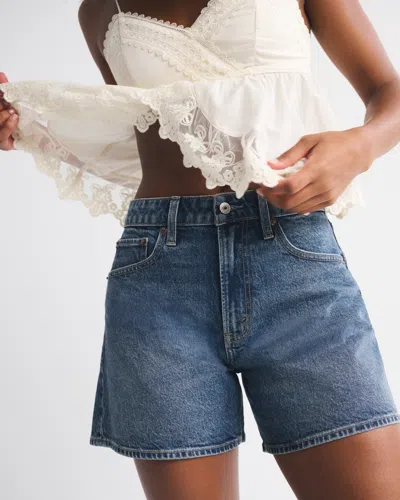 Abercrombie & Fitch Curve Love High Rise Dad Short In Brown