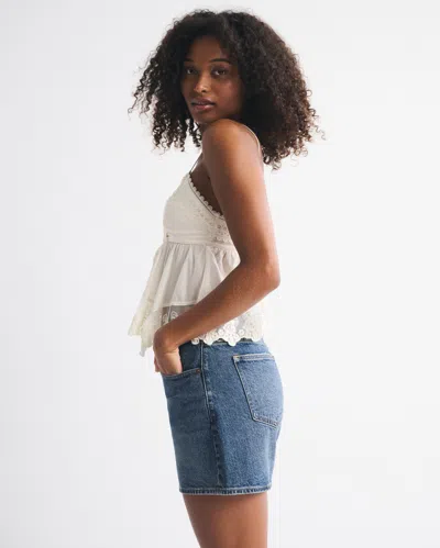 Abercrombie & Fitch Curve Love High Rise Dad Short In Brown