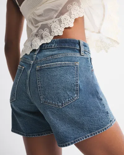 Abercrombie & Fitch Curve Love High Rise Dad Short In Brown