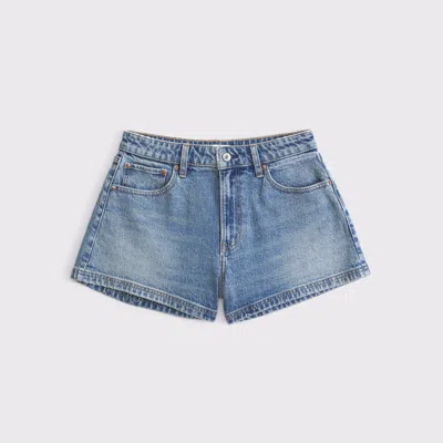 Abercrombie & Fitch Curve Love High Rise 90s Cutoff Short In Brown