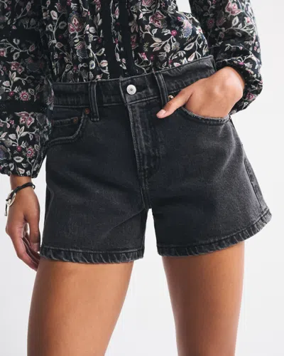 Abercrombie & Fitch Mid Rise A-line Short In Black