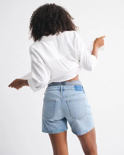 Abercrombie & Fitch Curve Love High Rise Dad Short In White