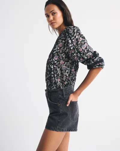 Abercrombie & Fitch Mid Rise A-line Short In Black